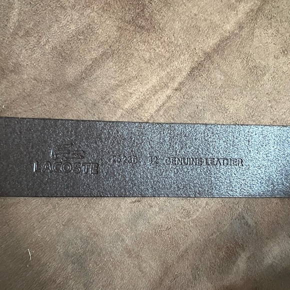 Lacoste Men’s Brown Wide Leather Belt, Size 42 - Picture 7 of 14